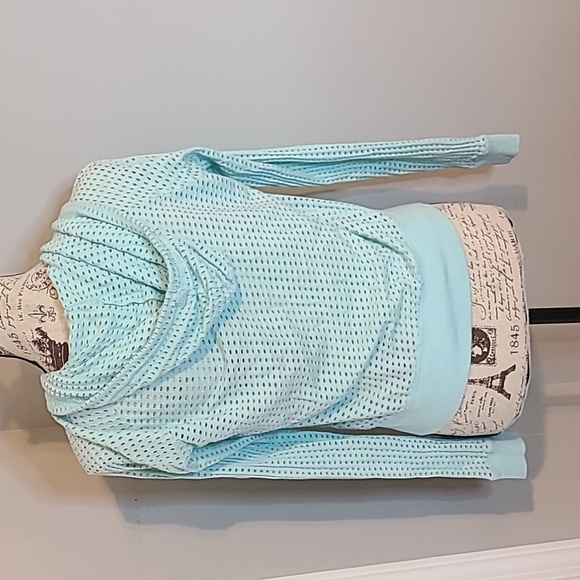 Light Blue Mesh Forever 21 Hoodie/ Jacket - Picture 2 of 3